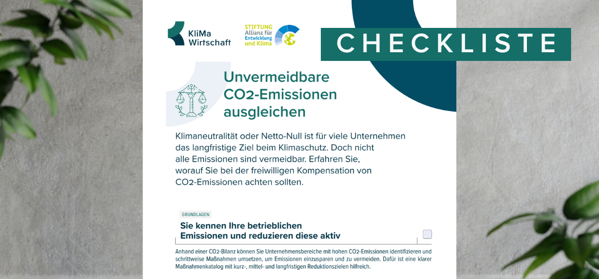 Kompensation – Unvermeidbare CO2-Emissionen ausgleichen